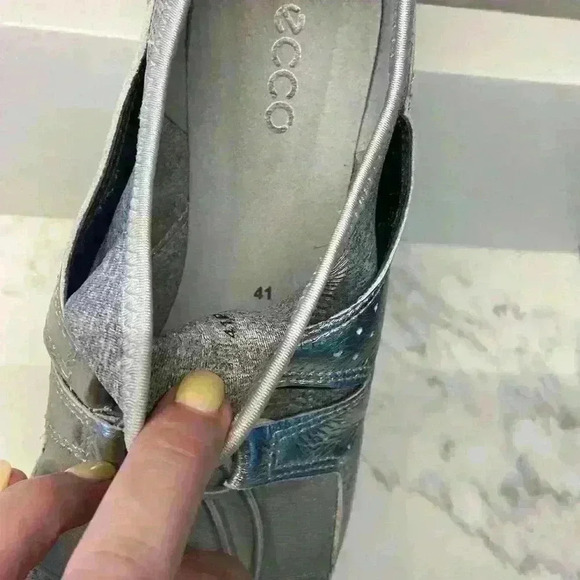 ECCO Women's Sense Toggle Fashion Sneaker Metallic Stone Size 41 (9-9.5) Slip On - Picture 12 of 12